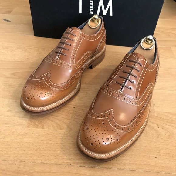 Grenson Tim Little Bumble BEE Tan Leather Brogue Shoes main image 15